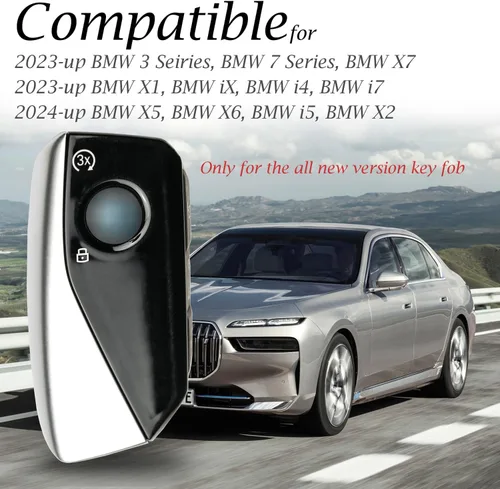 Vista 7 de Vitodeco Funda protectora de cuero genuino para llavero compatible con BMW modelos 2023-2026 4 botones Negro