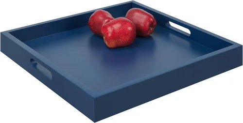 Vista 3 de Bandeja para servir de Convenience Concepts, estilo Palm Beach, color negro, Madera, Azul