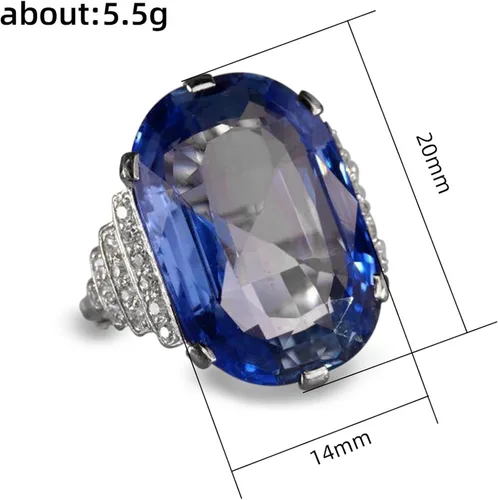 Vista 4 de Psiroy Anillo de plata de ley 925 para mujer con relleno de turmalina de 3 ct