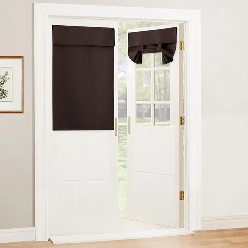 Vista 18 de RYB HOME 2 paneles 100% opacos para puerta de aula, 8 pulgadas de ancho x 36 pulgadas de largo, color beige biscotti, sin taladro, para ventana