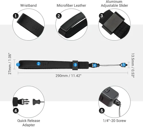 Vista 8 de Correa de mano de nylon ajustable para cámara con diseño de liberación rápida de 1/4"20 para DJI Osmo Pocket 3 Pocket3 Creator Combo Accesorios Osmo