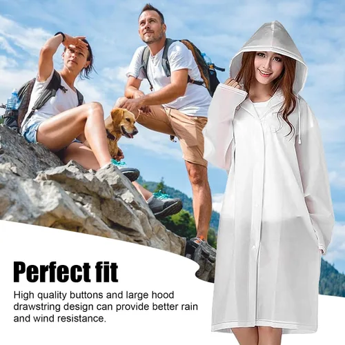 Vista 5 de Ropa de lluvia para mujer, abrigo de compresión de PE Rafting, impermeable ligero para hombre, abrigo de compresión impermeable estilo tarjeta