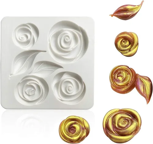 Vista 10 de Rolin Roly Moldes de silicona para pasteles de fondant, molde de silicona 3D para dulces, tortuga, hoja, moldes reutilizables, proyectos