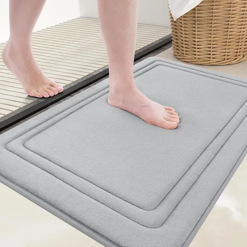 Vista 72 de Grandaily Alfombra de Baño de Espuma Viscoelástica 24x16, Ultra Suave, Antideslizante y Absorbente, Alfombras de Baño Lavables a Máquina y Secables
