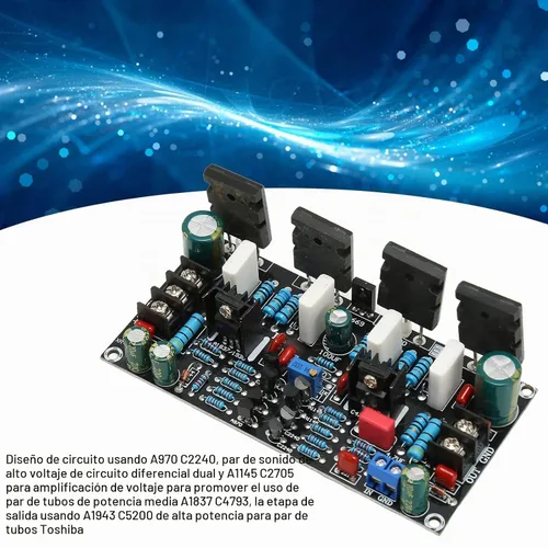 Vista 4 de Placa de amplificador de potencia mono de 200 W, módulo de tablero de amplificador de potencia digital de alta potencia A1943 C5200, placa