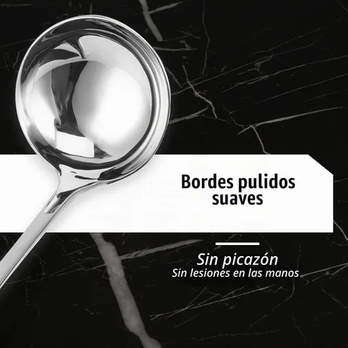 Vista 5 de Cucharón de sopa de salsa pequeño de plata de 7.9 pulgadas, cucharón pequeño para salsa, cucharones de salsa de acero inoxidable 18/10 para cucharas