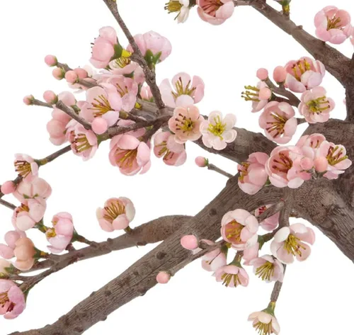 Vista 3 de Bonsai flor de cerezo artificial Nearly Natural 4764, color rosa.