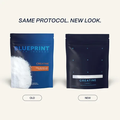Vista 2 de Blueprint Bryan Johnson Monohidrato de creatina en polvo – Polvo de aminoácidos – Suplemento que apoya el crecimiento muscular, la recuperación