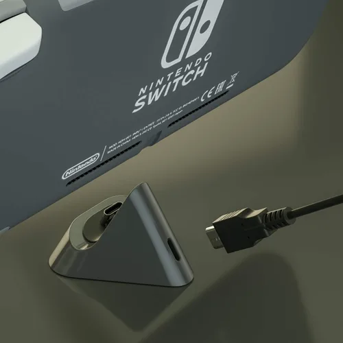 Vista 2 de Switch lite Estación de carga, Base de carga para Nintendo Switch lite con cable de carga USB C - Gris