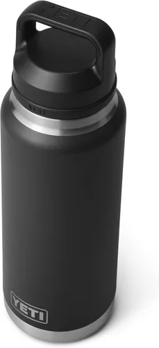 Vista 7 de YETI Rambler - Botella de 36 onzas, aislada al vacío, a prueba de fugas, de acero inoxidable con tapón para sorbos Aislamiento al vacío Negro