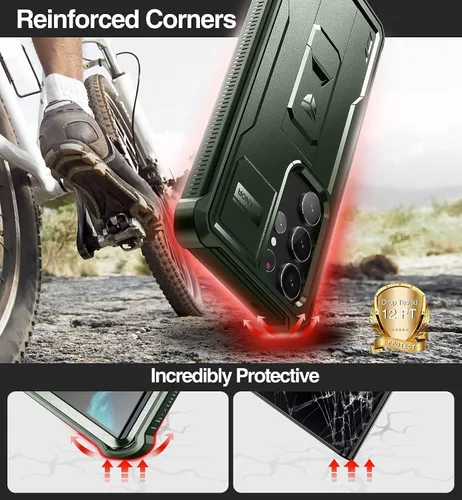Vista 3 de Dexnor Funda de cuerpo completo para Samsung Galaxy S23 Ultra 5G/6.8 pulgadas, marco frontal extra, protección de grado militar, protector