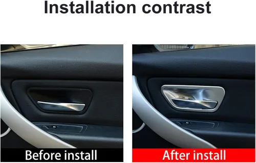 Vista 2 de YIWANG ABS cromo interior manija de puerta tazón cubierta adhesivo 2 unids para BMW 3 4 serie F30 F32 F35 316i 318i 320li 2013-2019