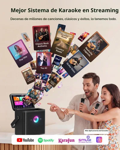Vista 3 de Máquina de Karaoke Ikarao para Adultos, con Pantalla de Visualización de Letras, Tablet de Karaoke de 32GB, 2 Micrófonos Inalámbricos, Altavoz