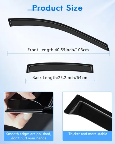 Vista 4 de Deflector de ventana lateral, viseras de humo oscuro, protectores de lluvia, juego de 4 piezas para 2004-2008 para Acura para TL