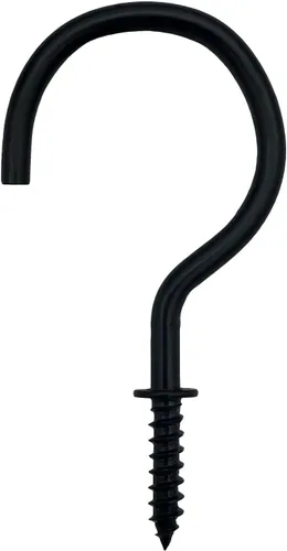 Vista 7 de Ganchos de rosca de 2 pulgadas, ganchos de techo negros para tazas, 20 ganchos de rosca, luces de Navidad y cortinas, cocina, colgador de plantas