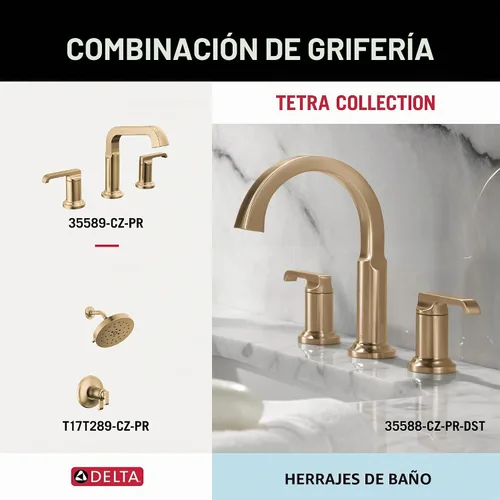 Vista 5 de DELTA FAUCET 78908-CZ Tetra 8 pulg. Barra de toalla de mano de baño, accesorio de herrajes en bronce champán