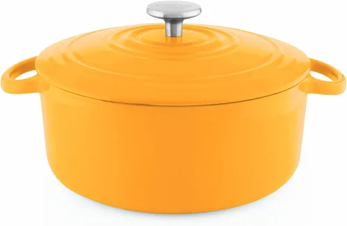 Vista 14 de Chantal Juego de horno holandés de hierro fundido, 3 y 7 cuartos de galón, esmalte premium formulado en Estados Unidos, azul marino