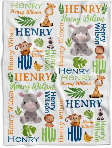 Vista 25 de Manta personalizada de ciervo alpino para bebé, manta personalizada para el cuarto de bebé, manta de vellón suave para la vida silvestre, ropa