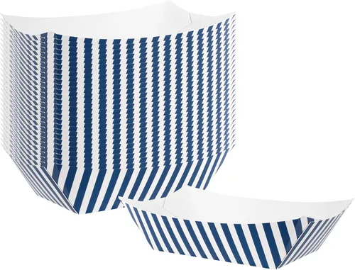 Vista 27 de Restaurantware Bio Tek - Botes de comida de 2 libras, 200 bandejas de papel desechables – Barcos de papel blanco resistentes a la grasa
