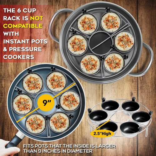 Vista 3 de Eggssentials - Inserto para escalfador de huevos de acero inoxidable, cocinador de huevos escalfados de silicona, taza para escalfar huevos, libre