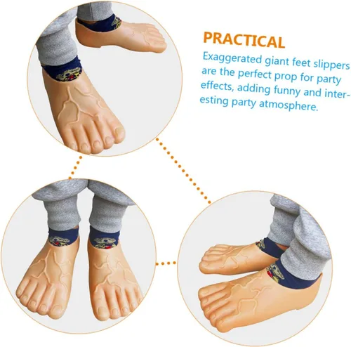 Vista 3 de Cabilock 2 pares de fundas gigantes para zapatos, títeres de Halloween, pantuflas, zapatos de pies grandes, accesorios novedosos, pantuflas