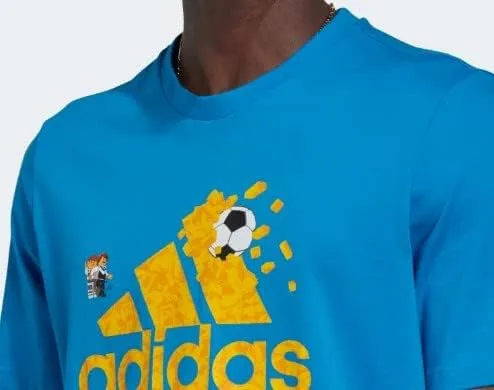 Vista 4 de adidas Soccer X Lego Soccer Graphic Camiseta para hombre, color azul brillante