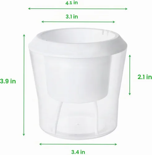 Vista 2 de MNKNENG Paquete de 12 macetas de riego automático para plantas de interior de 4.3 pulgadas, macetas pequeñas de riego automático con indicador