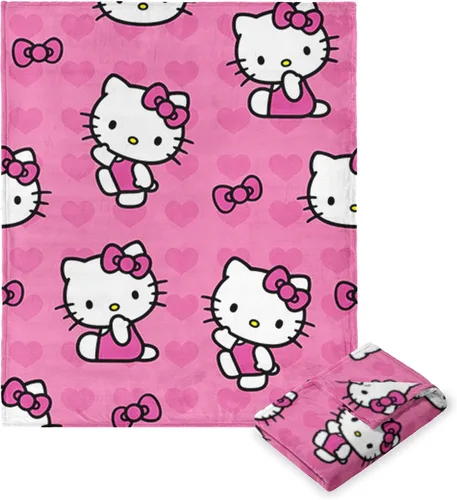 Vista 22 de Northwest Manta de Tiro Hello Kitty Silk Touch, 50" x 70", Love You Much Te amo mucho