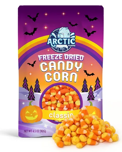 Vista 10 de Arctic Farms Maíz dulce liofilizado, aperitivo crujiente imprescindible para Halloween (clásico, 2.5 onzas)