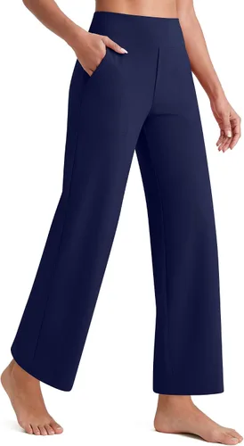 Vista 11 de G4Free EverGoing - Pantalones tobilleros de pierna ancha para mujeres Negro