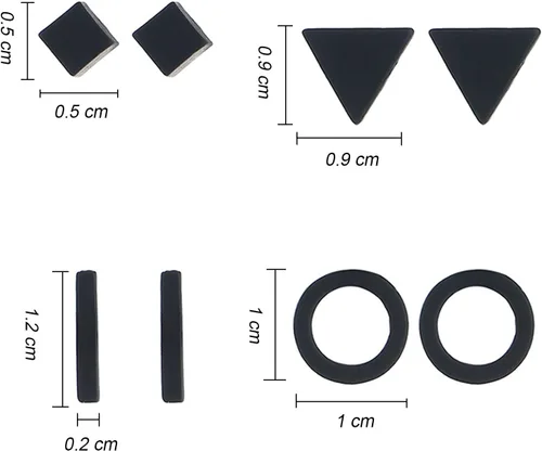 Vista 4 de 4 aretes de oro para mujer, aretes triangulares, pequeños aretes triangulares, aretes de tuerca triangulares, regalos de Navidad para mujer