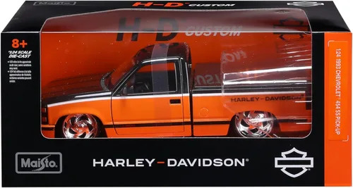 Vista 3 de Maisto - Modelo (escala 1:24), Harley Davidson Custom 1993 Chevy Pick-up, color naranja/negro