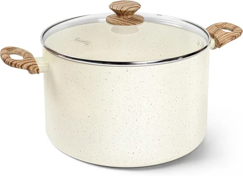 Vista 10 de MICHELANGELO Olla de sopa antiadherente de 4.3 cuartos de galón con tapa, revestimiento de granito no tóxico, compatible con inducción, olla Negro