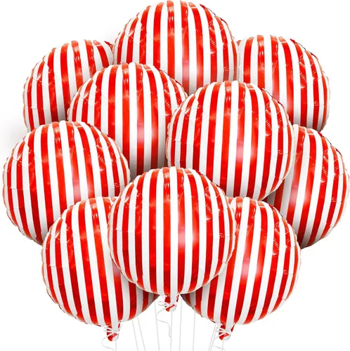 Vista 9 de KatchOn, Globos grandes a rayas blancas y negras de 18 pulgadas, paquete de 10 globos de aluminio para decoraciones de fiesta de cumpleaños