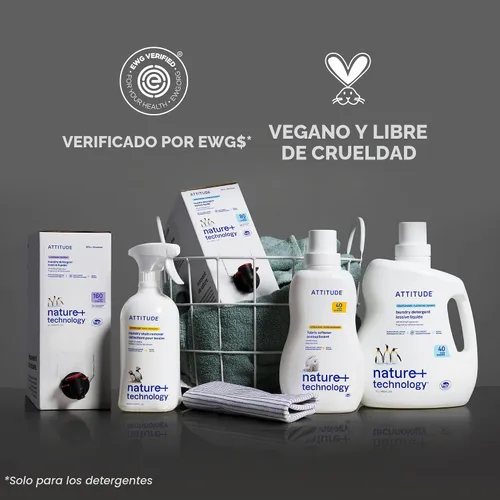 Vista 6 de ATTITUDE - Recambio de detergente para ropa, verificado por EWG, ralladura