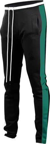 Vista 22 de SCREENSHOT-Track Pants S41700 Mens Premium Slim Athletic Fitness Lifestyle Workout Bottoms - Classic Fit S41700 Bk/Pu