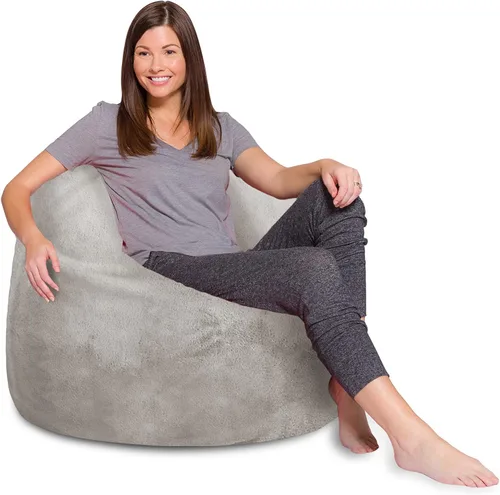 Vista 33 de Posh Creations - Sillón puff para niños, adolescentes y adultos, incluye funda extraíble y lavable a máquina, tamaño mediano de 27 pulgadas, lona