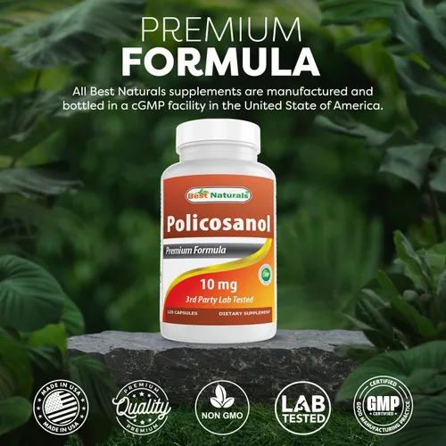 Vista 5 de Best Naturals Policosanol 10 mg 120 Cápsulas