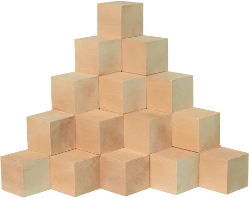 Vista 13 de Cubos de madera de 1 pulgada, paquete de 25 bloques de madera pequeños, bloques de madera para manualidades, STEM, construcción y dados de madera