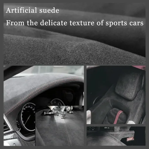 Vista 2 de Car Streeing Wheel Cover for S-SANGYONG Korando 2011 2012 2013 2014 2015 Suede Braid for Steering Wheel Non-Slip-Black