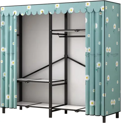 Vista 11 de large closets Folding Closet with Cloth Cover Clothes Closet Portable Wardrobe Closet Metal Iron Frame Closets for Bedroom Large Closet Space-saving