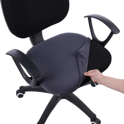 Vista 34 de Smiry Fundas de asiento de silla de computadora de oficina, de jacquard elástico, extraíbles, lavables, antipolvo, protectores de cojín para silla