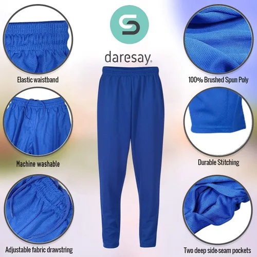 Vista 3 de DARESAY Paquete de 3 pantalones deportivos de entrenamiento para hombre con bolsillos, pantalones deportivos con parte inferior abierta para correr