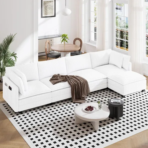 Vista 34 de Vesgantti 74" Cloud Couch for Living Room, 2 Seaters Deep Seat Sectional Modular Sofa, Double Cushion Corduroy Small Sofas Living Room Couches for