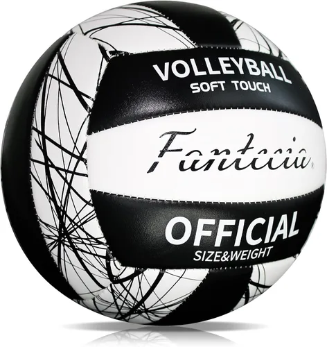 Vista 2 de Voleibol Oficial Talla 5 para jugar al aire libre, Balones de voleibol de playa suaves para jóvenes adultos, principiantes entrenamiento Lite