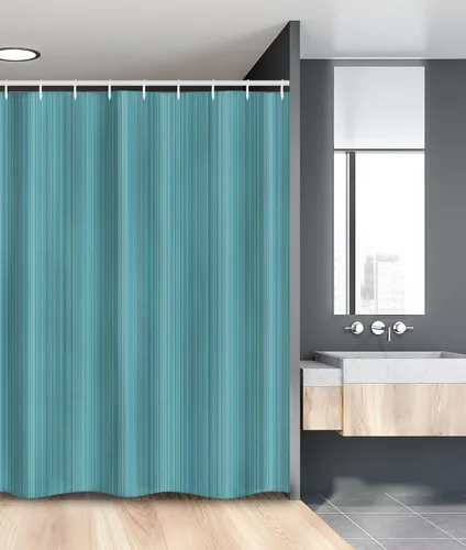 Vista 126 de Ambesonne Decor Collection, juego de cortina con ganchos para regadera Amarillo y marrón