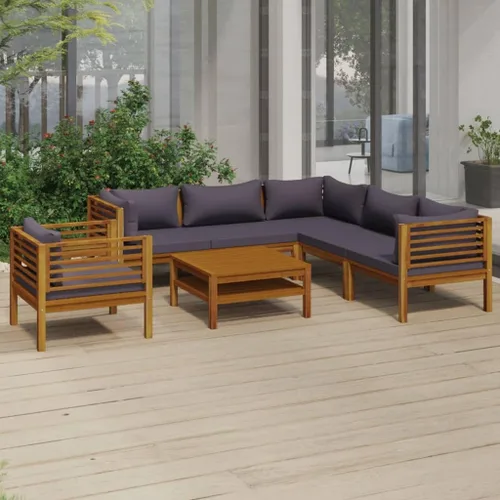 Vista 48 de Juego de 5 piezas para patio con cojín, juego de muebles de sofá, resistente a la intemperie, adecuado para uso en exteriores, requiere montaje Gris