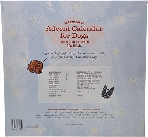 Vista 2 de Calendario de Adviento de Trader Joe's para Perros - Golosinas de Salmón y Batata para Perros