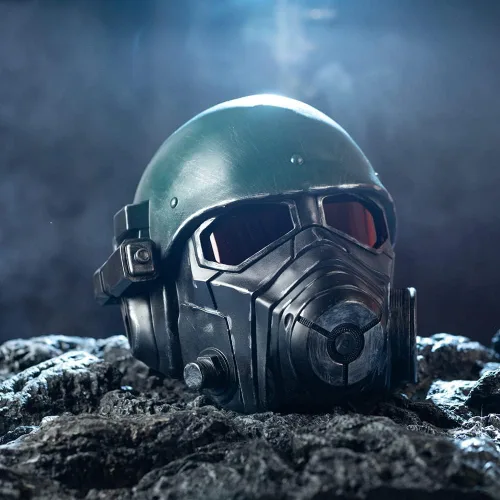 Vista 5 de xcoser Casco de Veteran Ranger de resina, máscara de caída para Halloween, cosplay, accesorio de disfraz