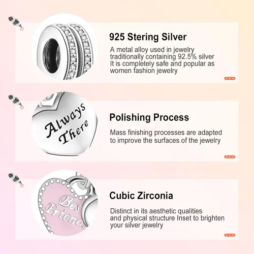 Vista 4 de Annmors Family Charm Love your Dad Mon Sister Infinity Charm fits Bracelets 925 Sterling Silver-Lucky Charm for Woman Pendant Bead Jewelry Beads